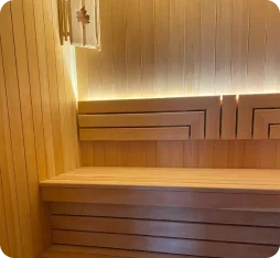Подсветка подспинника для одноместной сауны диодной лентой